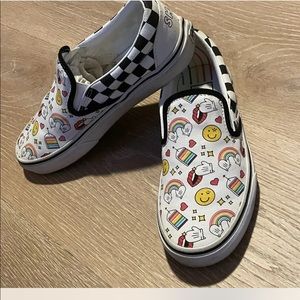 Vans Flower Shop Pride Checker Board Slip on Shoes Women’s 6 Rainbow